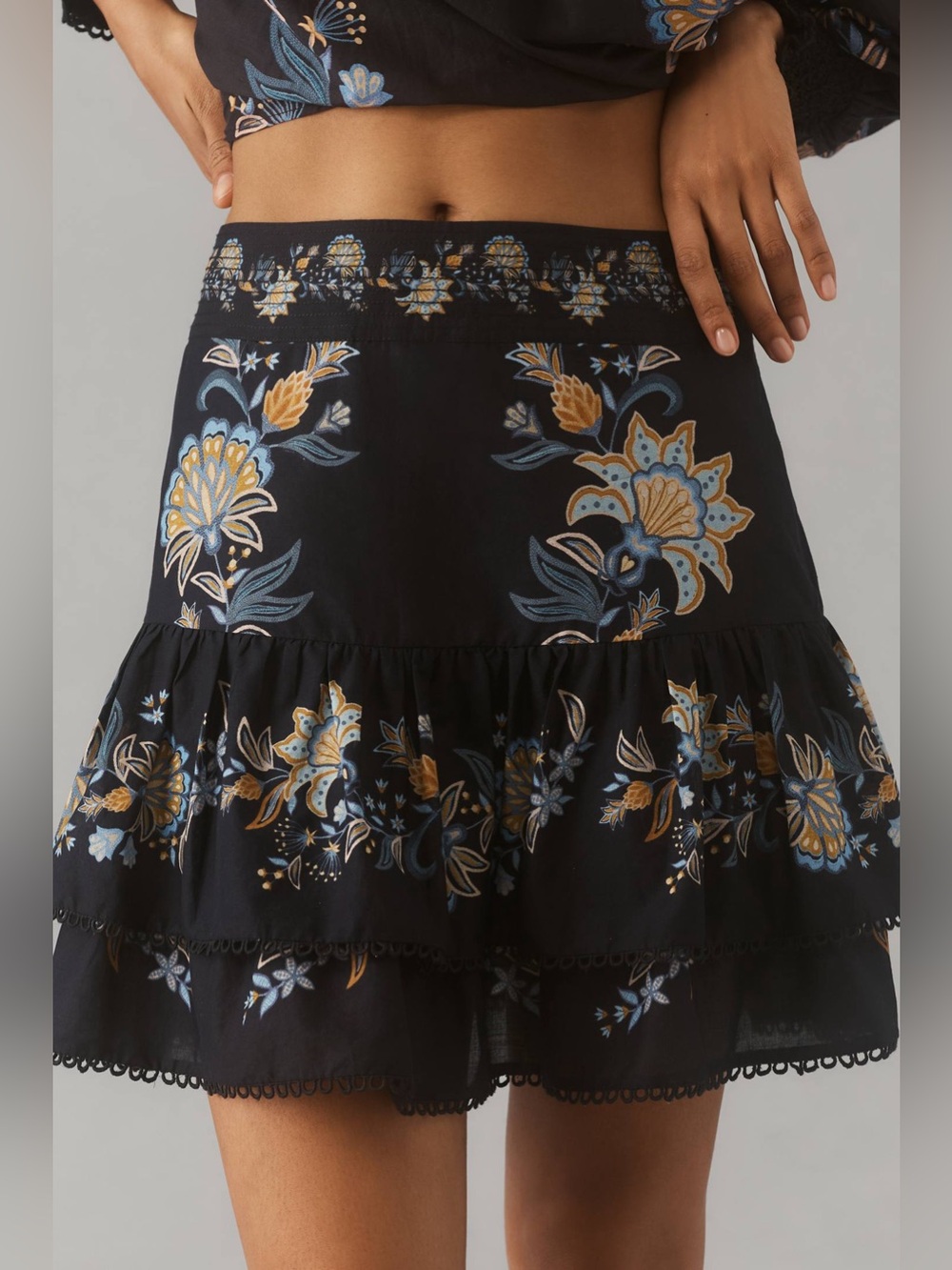 Farm Rio: Stitched Garden Mini
Skirt